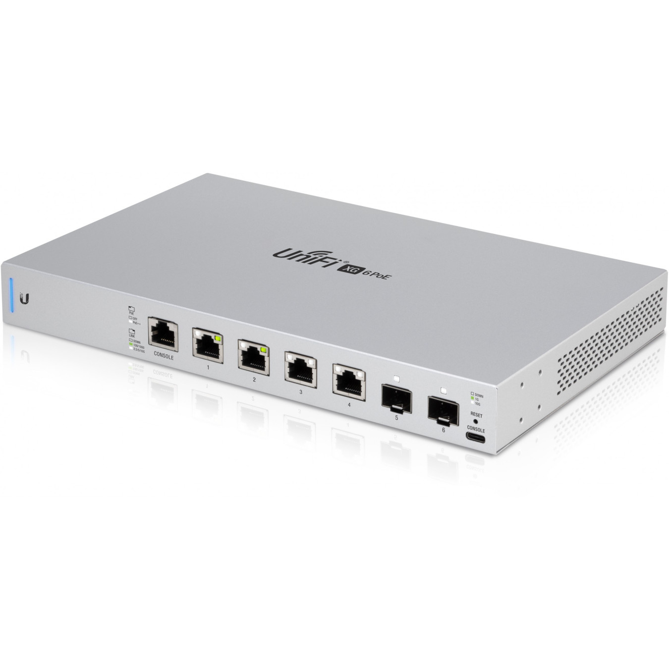 Ubiquiti UniFi Switch - US-XG-6POE - 6-Port 10G Managed PoE++ (4x 10G RJ45 PoE, 2x SFP+) Grey 1U Rack