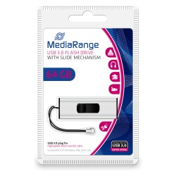 STICK 64GB MEDIARANGE MR917 3.2 Gen 1 Schwarz Silber — Buy in Cyprus with Fast Delivery