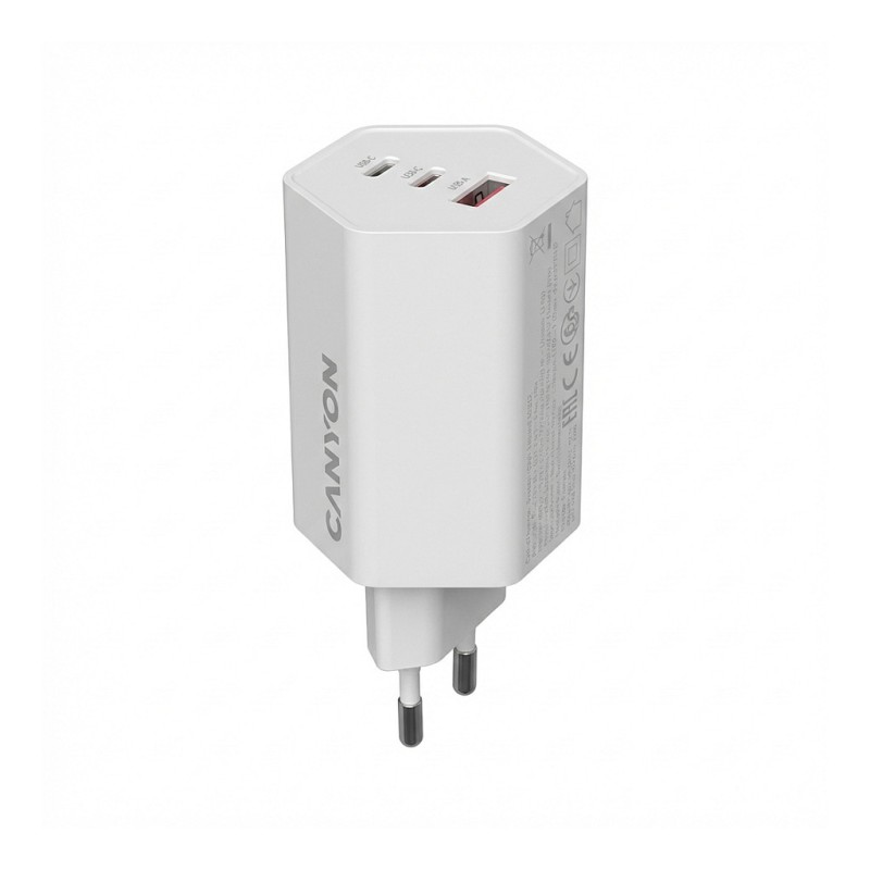 Canyon Charger HEXAGON 65 GaN 65W 2xPD 1xQC EU white — Buy in Cyprus with Fast Delivery