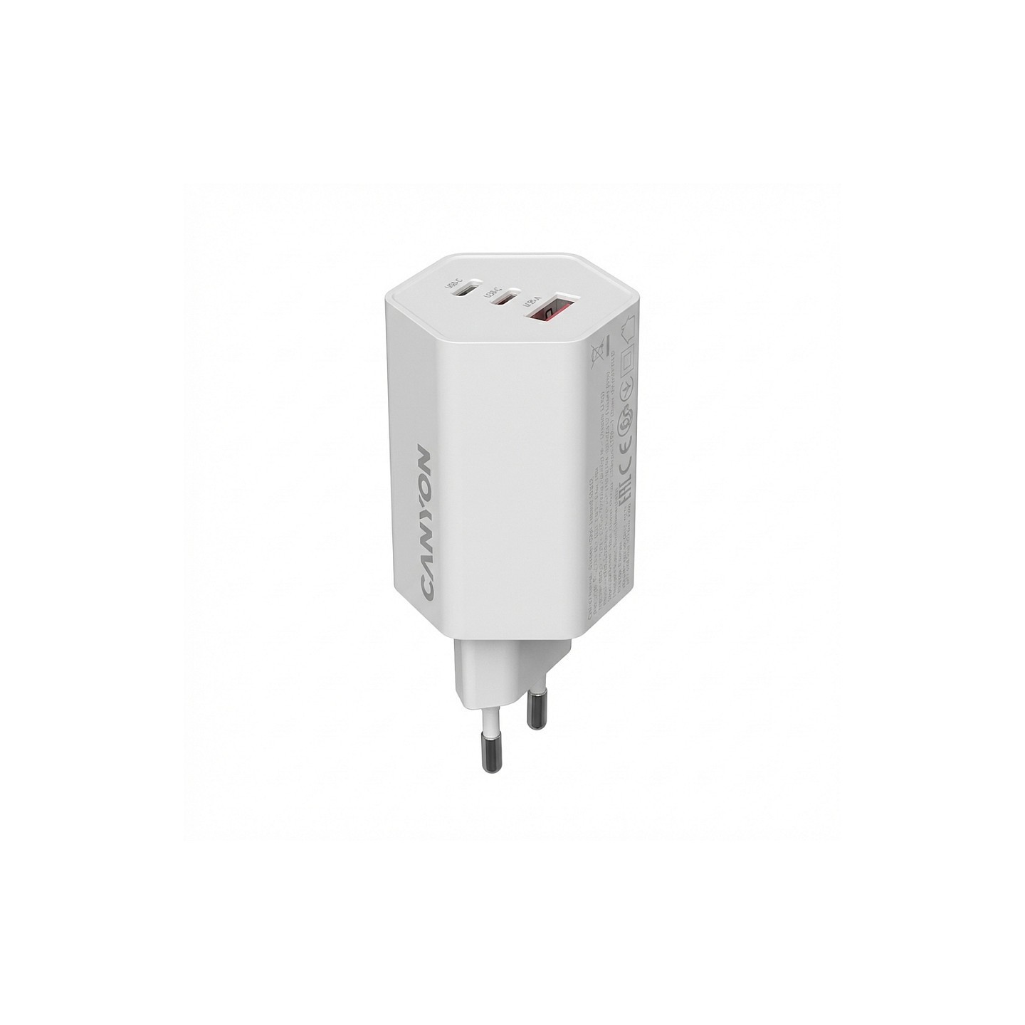 Canyon Charger HEXAGON 65 GaN 65W 2xPD 1xQC EU white — Buy in Cyprus with Fast Delivery