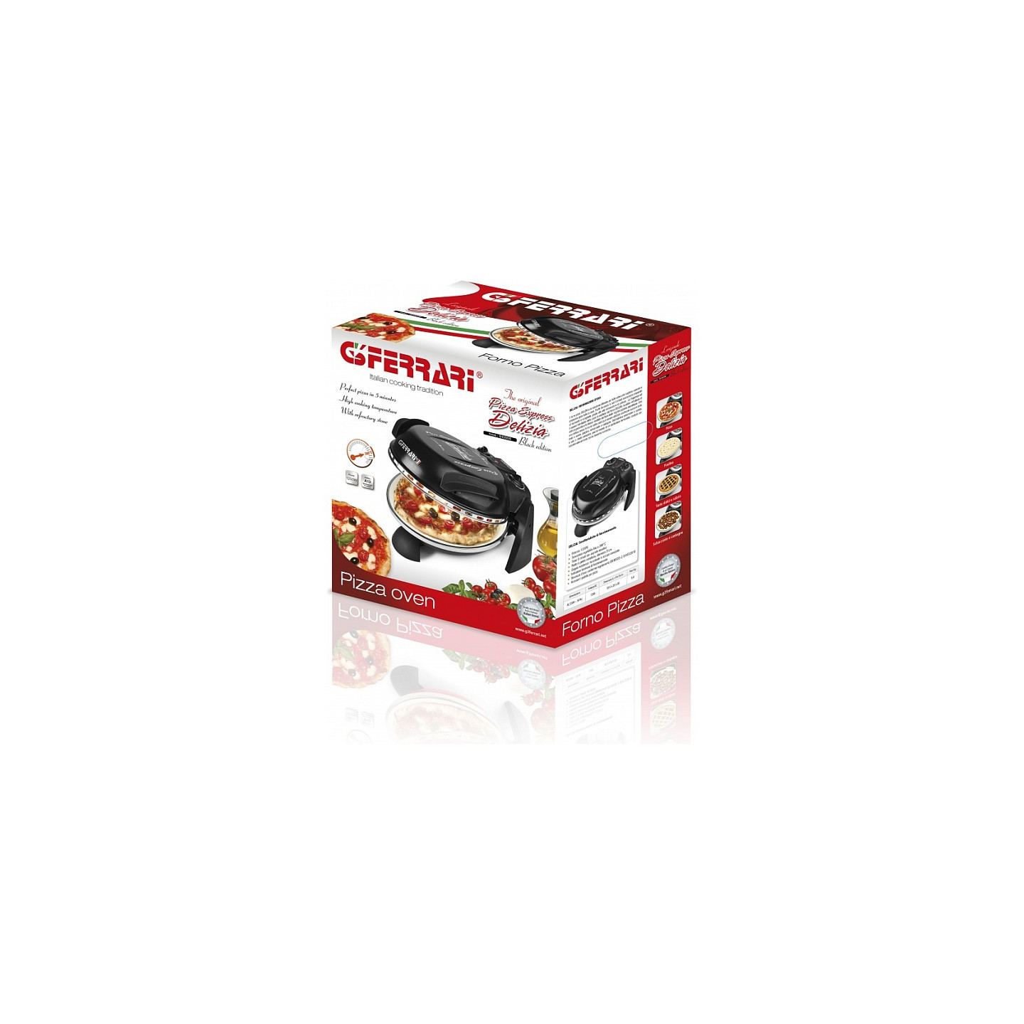 G3Ferrari Delizia Pizzaofen G1000610 (schwarz. 1.200 Watt. fr Pizza 31cm) — Buy in Cyprus with Fast Delivery