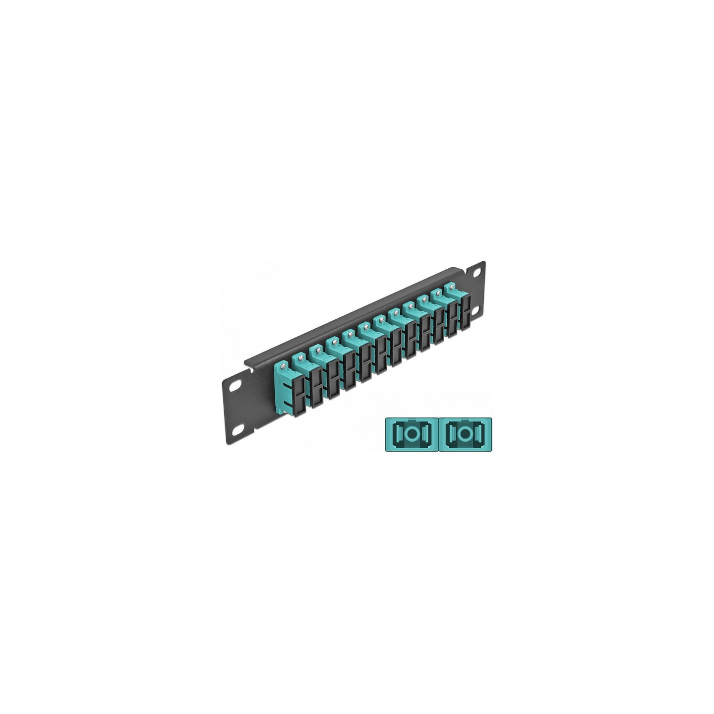 Delock 10? LWL Patchpanel 12 Port SC Duplex aqua 1 HE schwarz — Buy in Cyprus with Fast Delivery