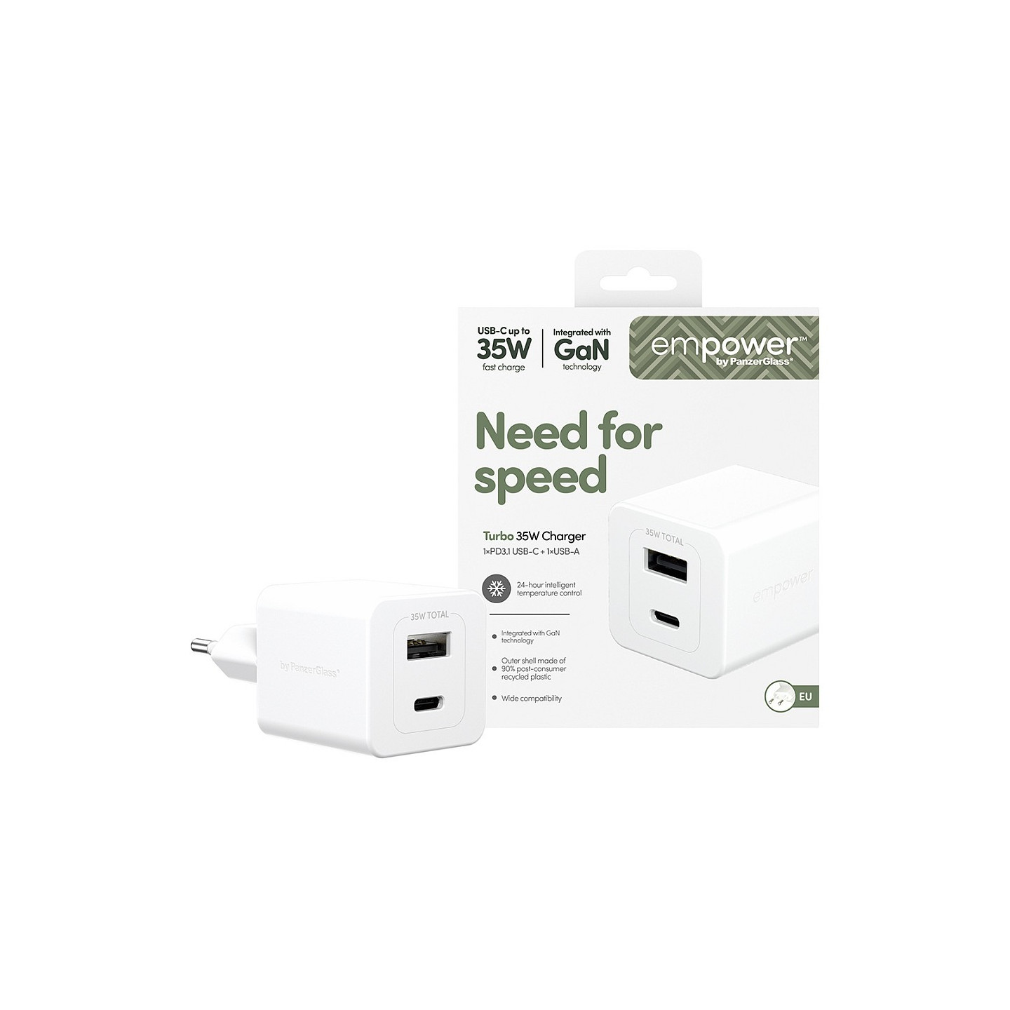 Panzerglass TURBO 35W CHARGER INCL. USB-C — Buy in Cyprus with Fast Delivery