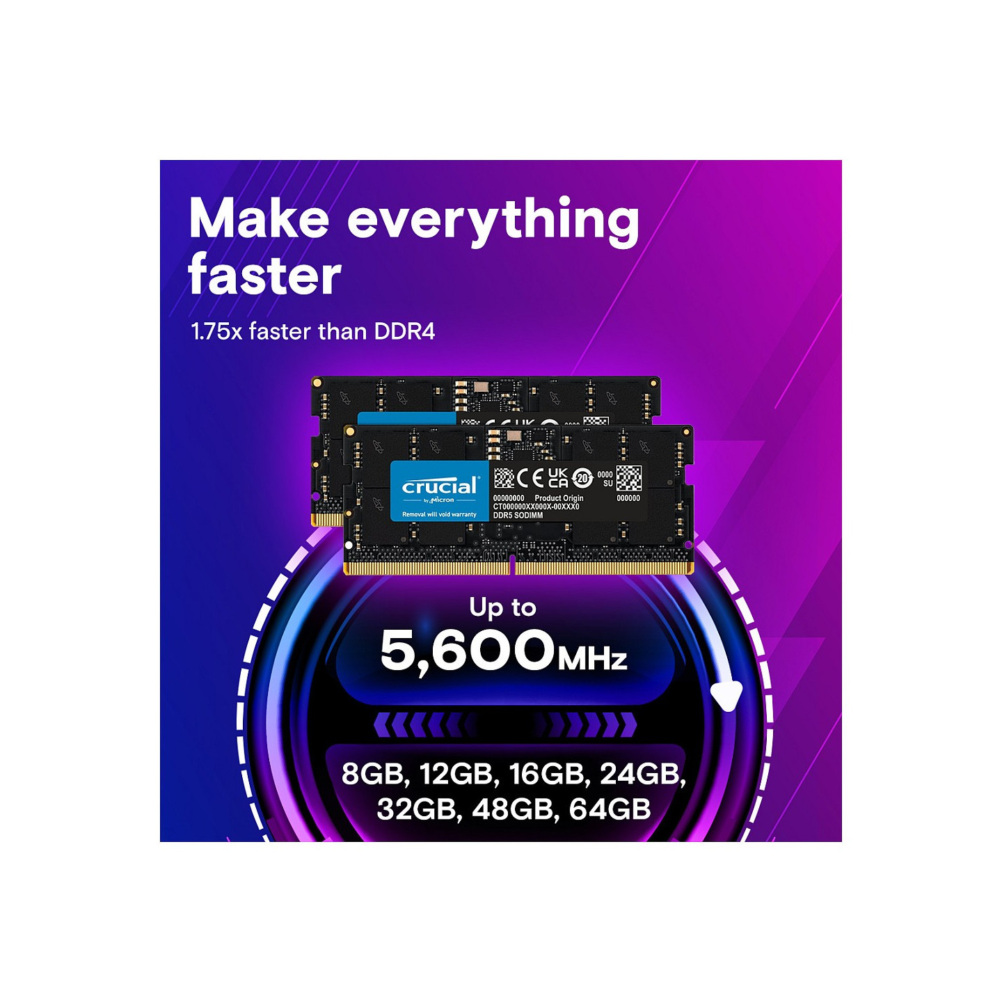 128GB SO PC 5600 CL46 KIT (2x64GB) Crucial intern retail — Buy in Cyprus with Fast Delivery