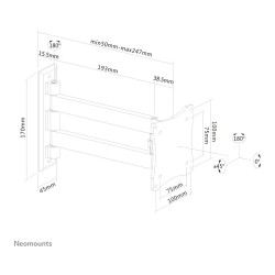 Wandhalterung mit zwei Drehpunkten für Flachbildschirme bis 27' (69 cm) 15KG FPMA-W820BLACK Neomounts