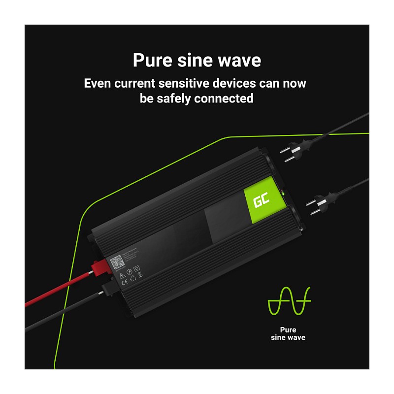 Green Cell KFZ Spannungswandler Power Inverter 24V to 230V 3000 6000W Black — Buy in Cyprus with Fast Delivery