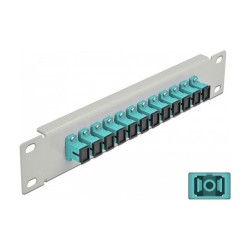 Delock 10? LWL Patchpanel 12 Port SC Simplex aqua 1 HE grau — Buy in Cyprus with Fast Delivery