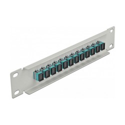 Delock 10? LWL Patchpanel 12 Port SC Simplex aqua 1 HE grau — Buy in Cyprus with Fast Delivery