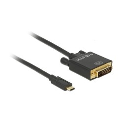 DeLock DVI 24+1 to USB-C (ST-ST) 1m Adapterkabel 4K 30Hz Schwarz — Buy in Cyprus with Fast Delivery