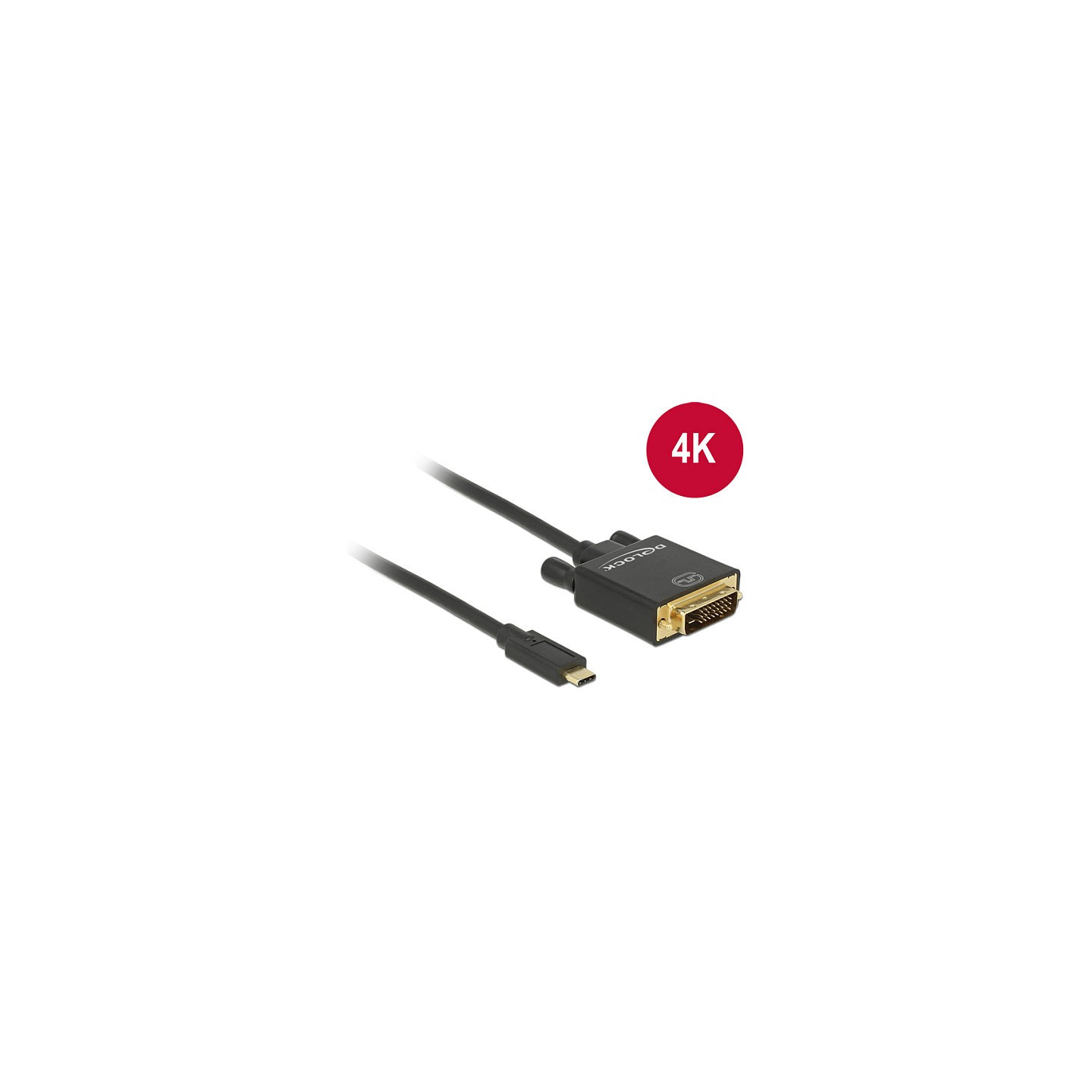 DeLock DVI 24+1 to USB-C (ST-ST) 1m Adapterkabel 4K 30Hz Schwarz — Buy in Cyprus with Fast Delivery