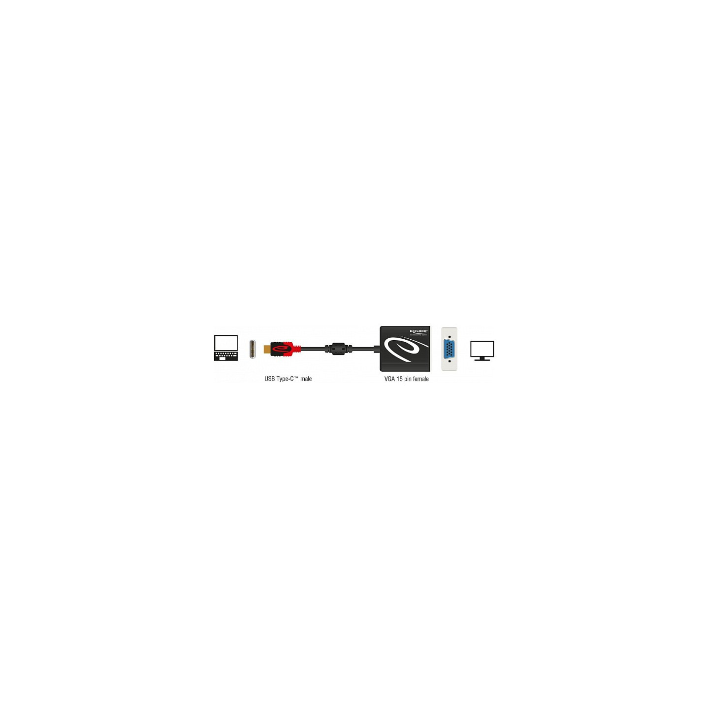 USB C to Adapter VGA Buchse Delock — Buy in Cyprus with Fast Delivery
