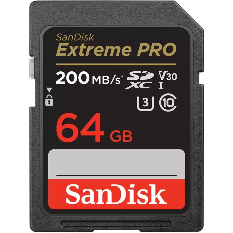 Buy SanDisk Extreme PRO SDXC Memory Card - 64GB - 200MB/s Read, 90MB/s Write, Black in Cyprus, Nicosia, Limassol, Larnaka, Pafos