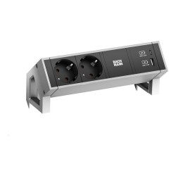 BACHMANN DESK2 2xSchutzkontakt USB A&C USB Charger 22W 0.2m GST18 INOX — Buy in Cyprus with Fast Delivery