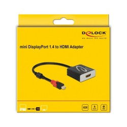 DeLock Mini DisplayPort 1.4 to HDMI (ST-BU) Adapter 4K Black — Buy in Cyprus with Fast Delivery