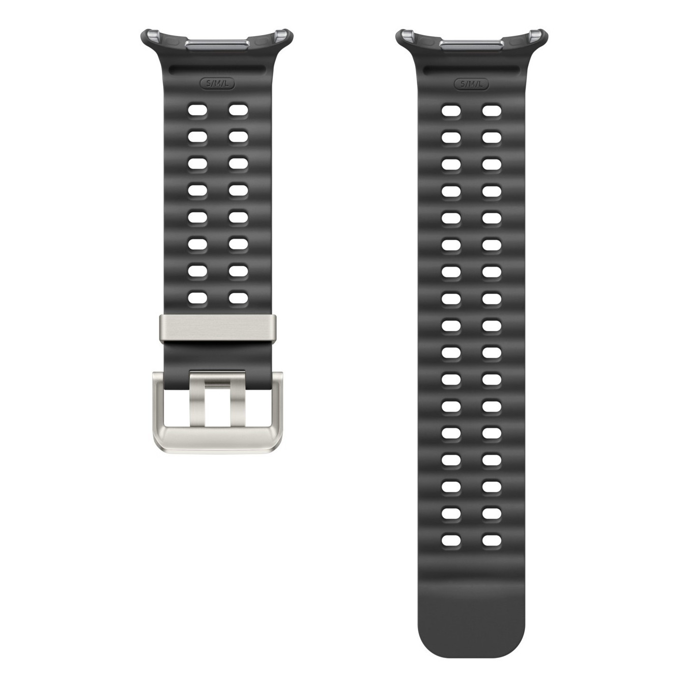 Samsung Marine Band - Galaxy Watch Ultra Compatible - Dark Gray Silicone Strap with Silver Buckle