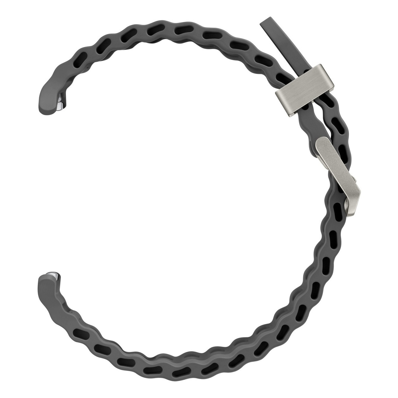 Samsung Marine Band - Galaxy Watch Ultra Compatible - Dark Gray Silicone Strap with Silver Buckle