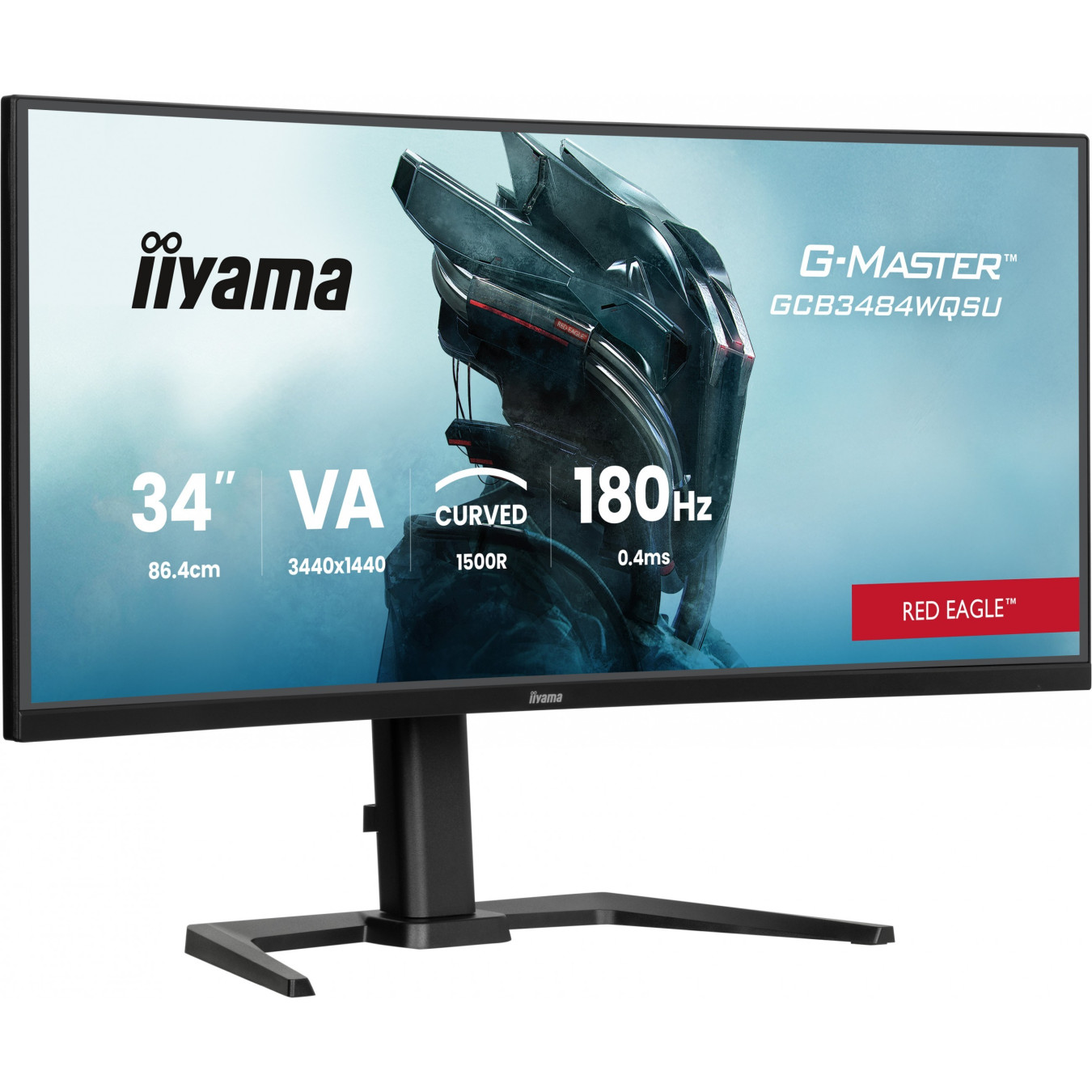 iiyama G-MASTER GCB3484WQSU - 34-inch UWQHD Curved 1500R - 3440x1440, 180Hz, 0.4ms, Black — Buy in Cyprus with Fast Delivery