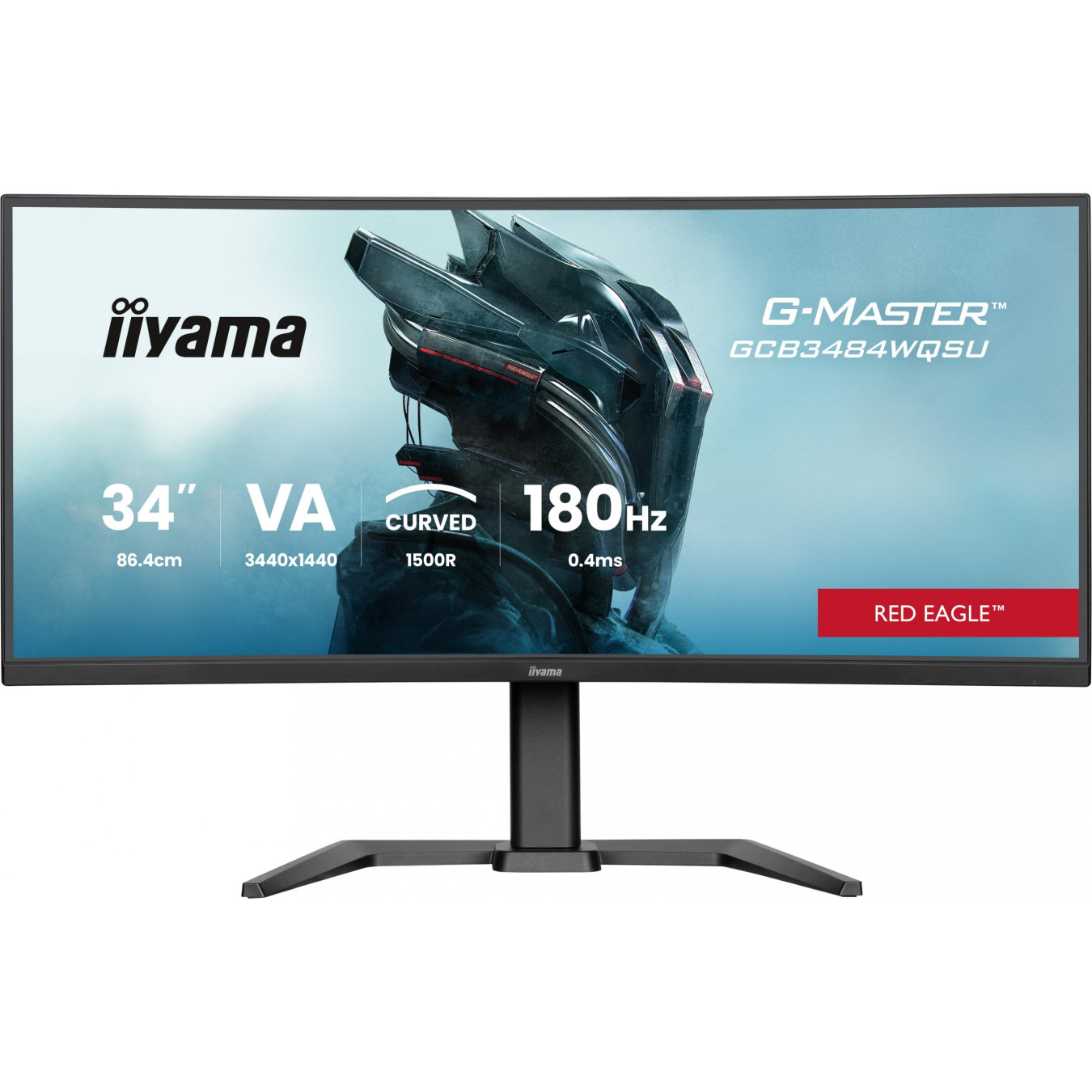 iiyama G-MASTER GCB3484WQSU - 34-inch UWQHD Curved 1500R - 3440x1440, 180Hz, 0.4ms, Black — Buy in Cyprus with Fast Delivery