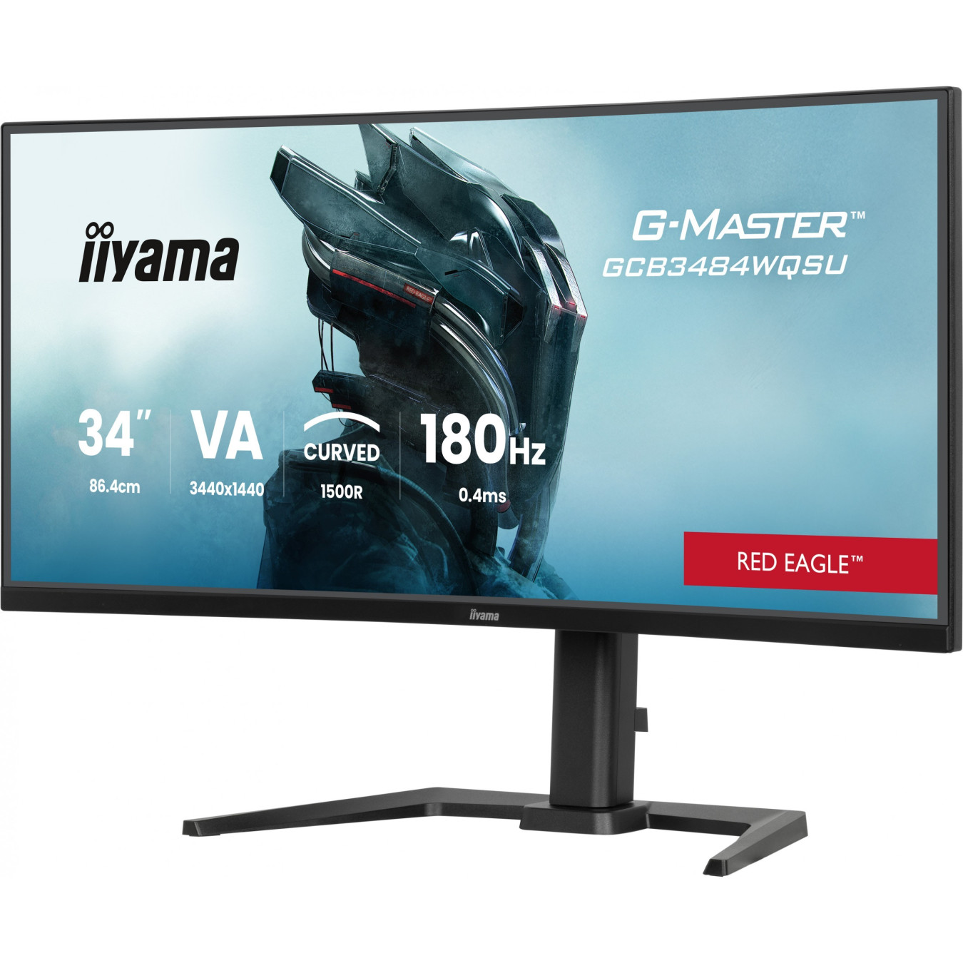 iiyama G-MASTER GCB3484WQSU - 34-inch UWQHD Curved 1500R - 3440x1440, 180Hz, 0.4ms, Black — Buy in Cyprus with Fast Delivery