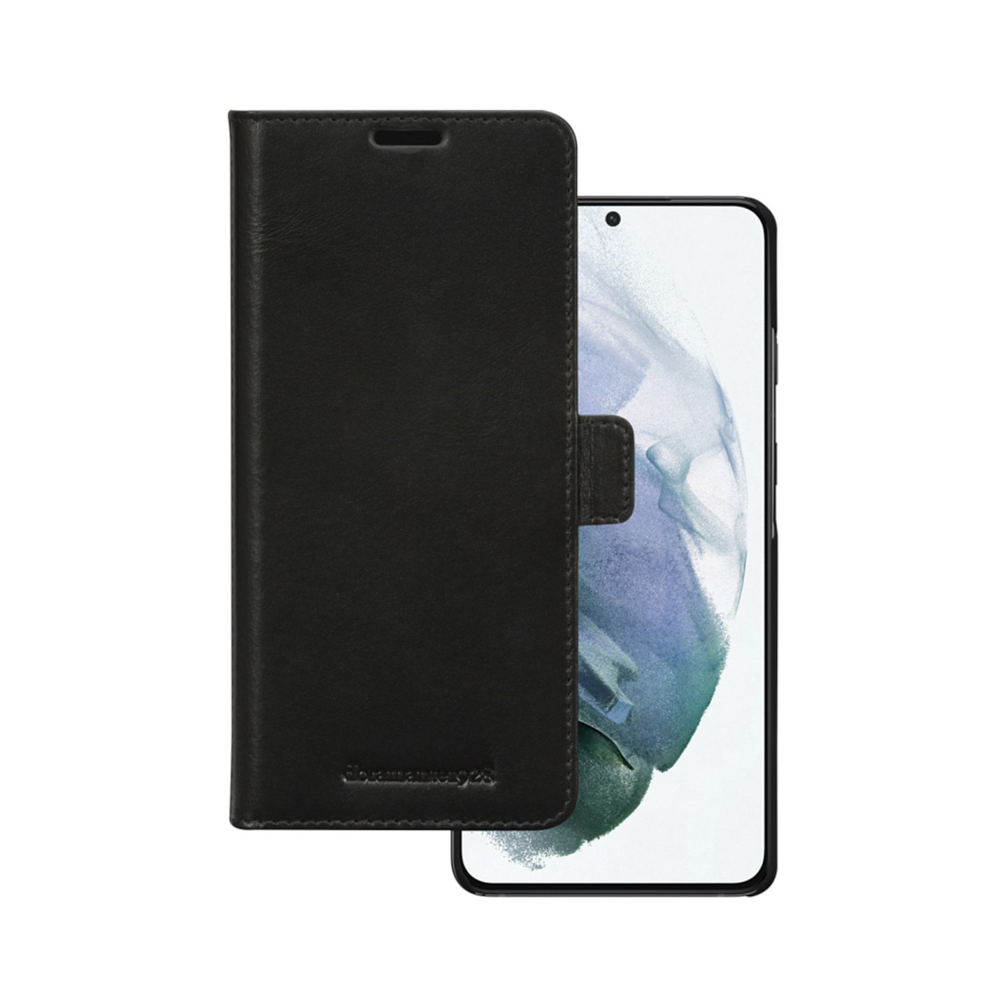 dbramante1928 Lynge - Flip-Hlle fr Mobiltelefon - genarbtes Leder - Schwarz - fr Samsung Galaxy S21+ 5G