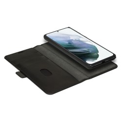 dbramante1928 Lynge - Flip-Hlle fr Mobiltelefon - genarbtes Leder - Schwarz - fr Samsung Galaxy S21+ 5G