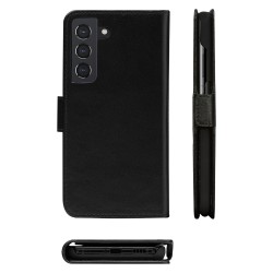 dbramante1928 Lynge - Flip-Hlle fr Mobiltelefon - genarbtes Leder - Schwarz - fr Samsung Galaxy S21+ 5G