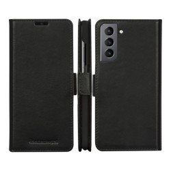 dbramante1928 Lynge - Flip-Hlle fr Mobiltelefon - genarbtes Leder - Schwarz - fr Samsung Galaxy S21+ 5G