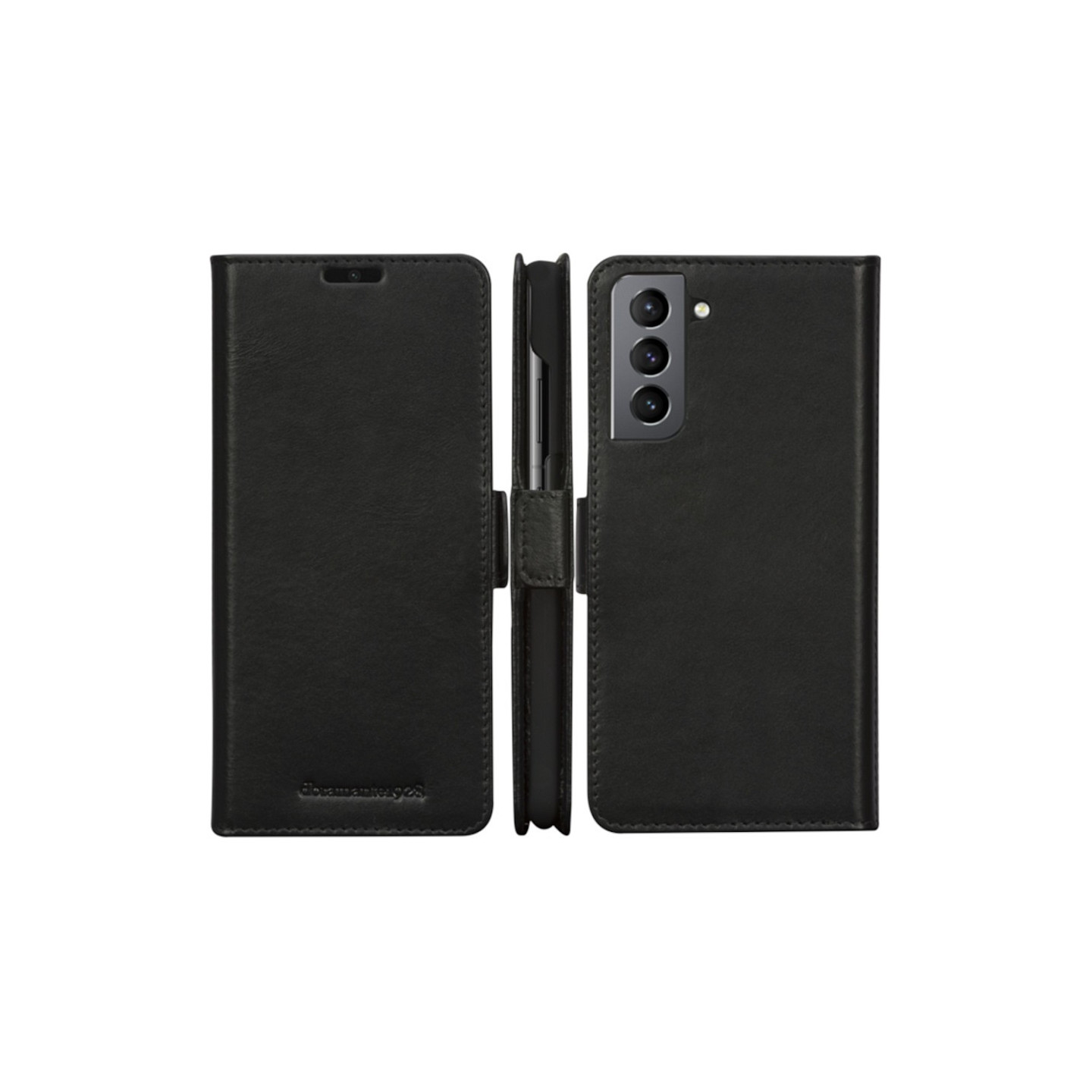 dbramante1928 Lynge - Flip-Hlle fr Mobiltelefon - genarbtes Leder - Schwarz - fr Samsung Galaxy S21+ 5G