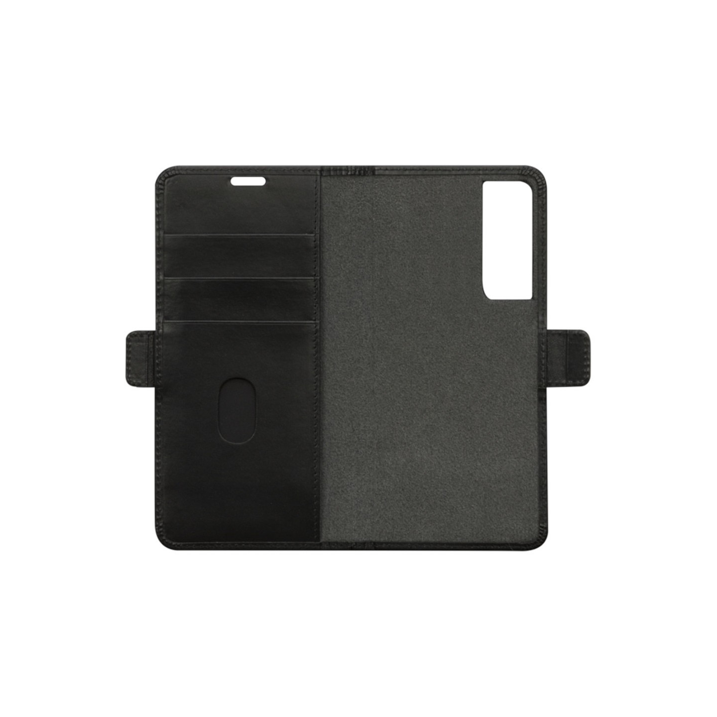 dbramante1928 Lynge - Flip-Hlle fr Mobiltelefon - genarbtes Leder - Schwarz - fr Samsung Galaxy S21+ 5G