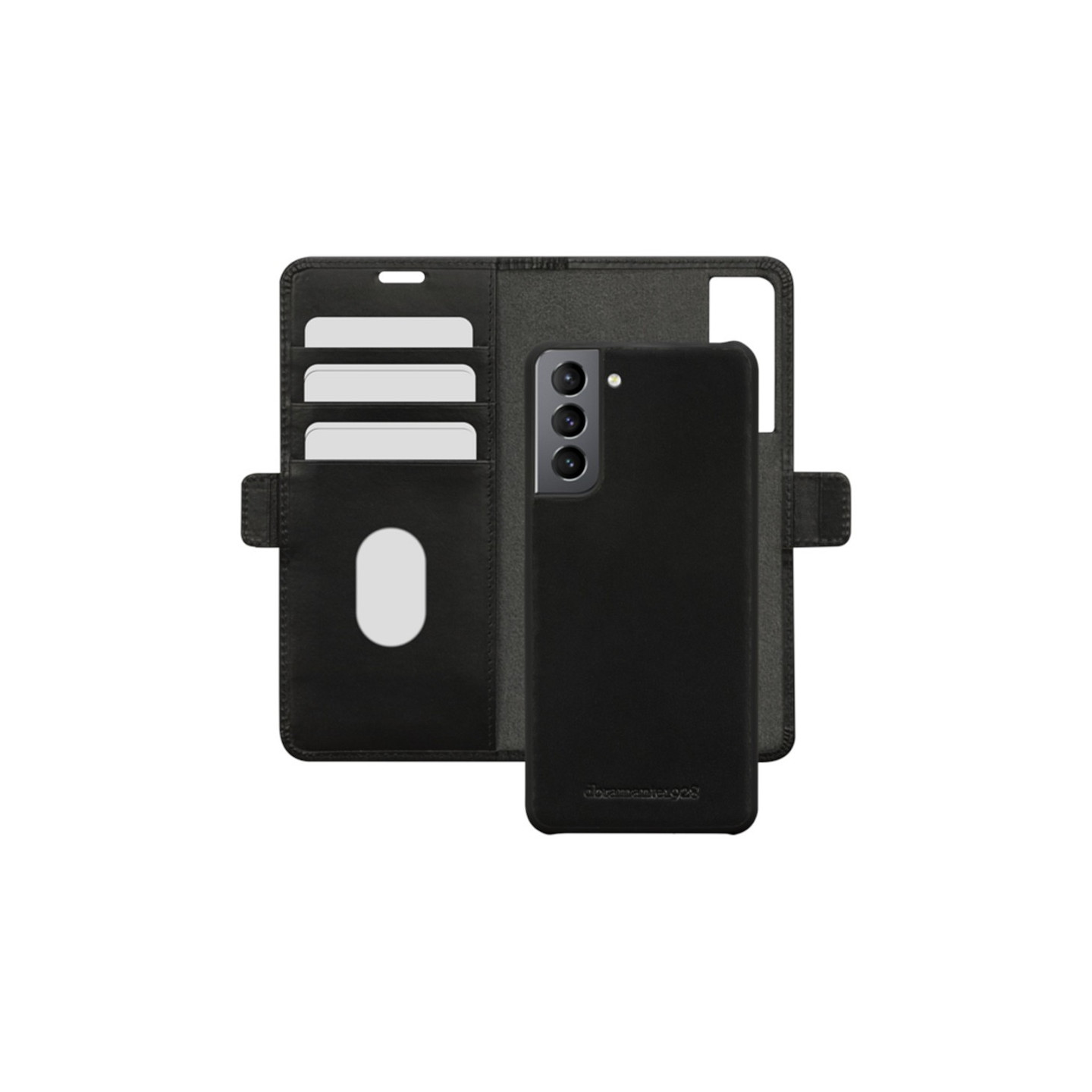 dbramante1928 Lynge - Flip-Hlle fr Mobiltelefon - genarbtes Leder - Schwarz - fr Samsung Galaxy S21+ 5G
