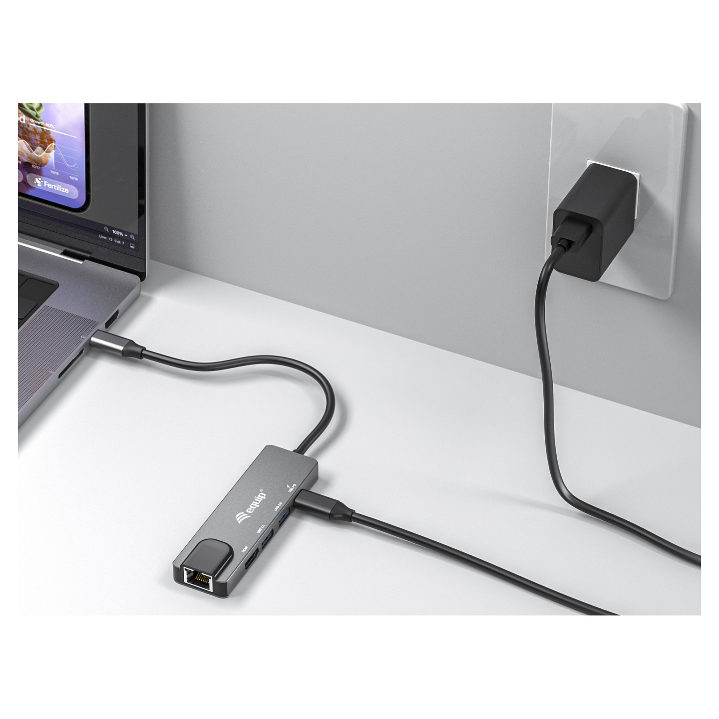 Equip Dock USB-C- to HDMI.2xUSB3.0.GbE.100WPD 25cm si — Buy in Cyprus with Fast Delivery