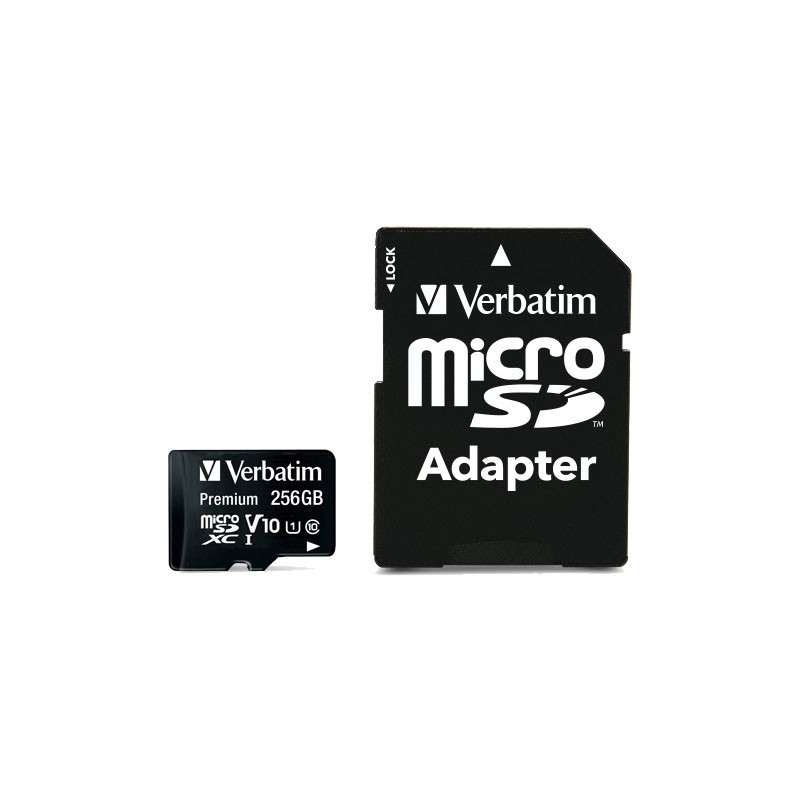 Buy Verbatim Premium microSDXC 256GB - Class 10 UHS-I (U1), 90MB/s Read 10MB/s W... in Cyprus, Nicosia, Limassol, Larnaka, Pafos