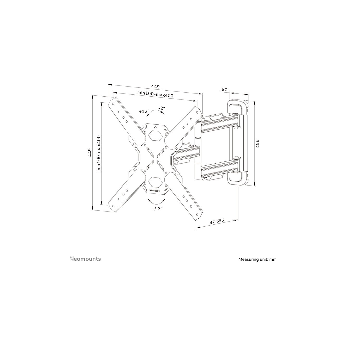 Wandhalterung. voll beweglich. für 32-65' Bildschirme 40KG WL40S-850BL14 Neomounts — Buy in Cyprus with Fast Delivery