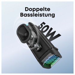 ANKER Soundcore Boom 3i black robuster Outdoor Bluetooth Lautsprecher IP68 50W BassUp 16h Spielzeit Lichtshow TWS-Stereo