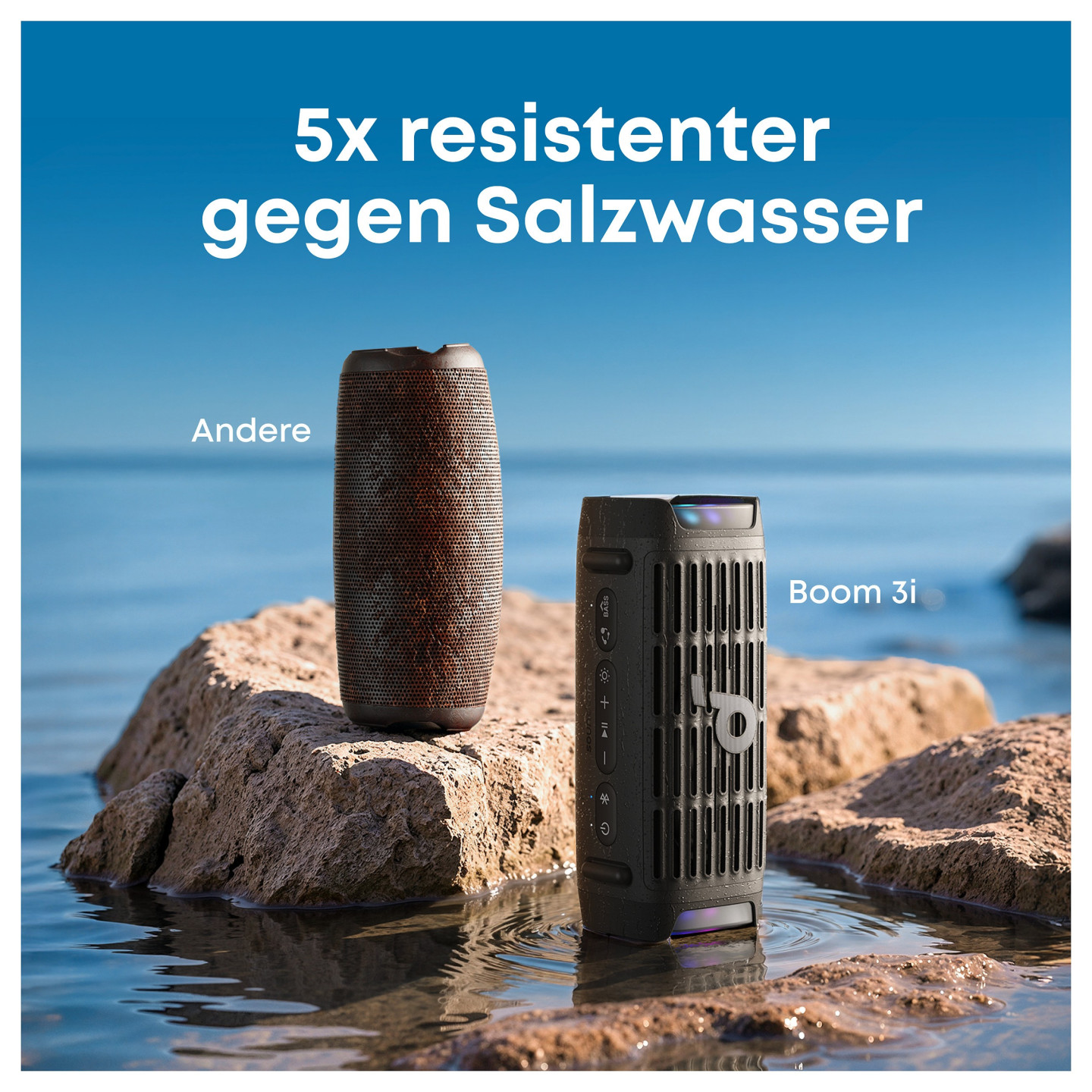 ANKER Soundcore Boom 3i black robuster Outdoor Bluetooth Lautsprecher IP68 50W BassUp 16h Spielzeit Lichtshow TWS-Stereo