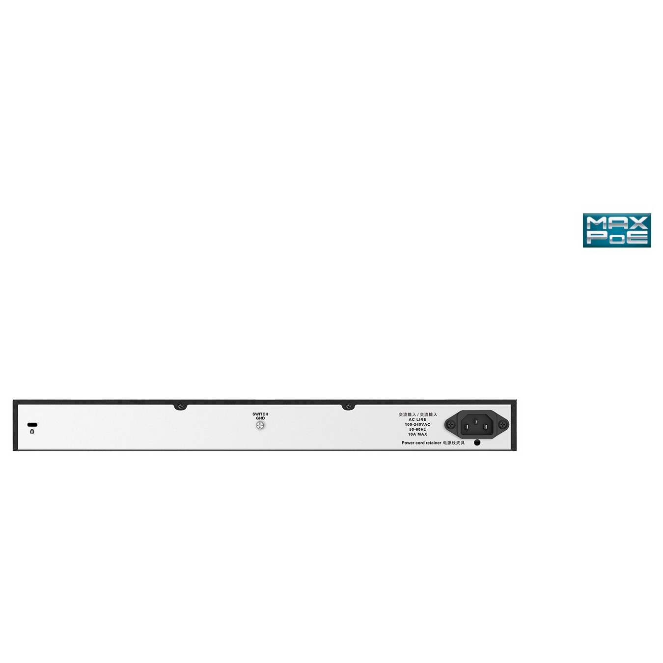 D-Link 24-Port Gigabit PoE+ Switch - Unmanaged - 24x RJ45 Gigabit + 2x Combo SFP - Black/Grey, Rackmountable
