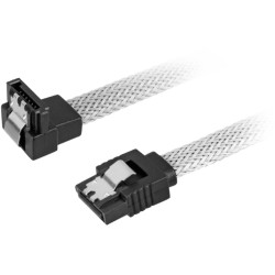 Buy Sharkoon SATA III 90-degree Sleeved Cable - 0.45 m - White - SATA 7-pin Male... in Cyprus, Nicosia, Limassol, Larnaka, Pafos