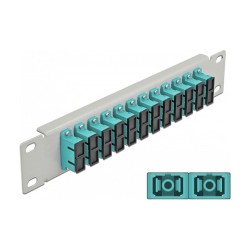 Delock 10? LWL Patchpanel 12 Port SC Duplex aqua 1 HE grau — Buy in Cyprus with Fast Delivery