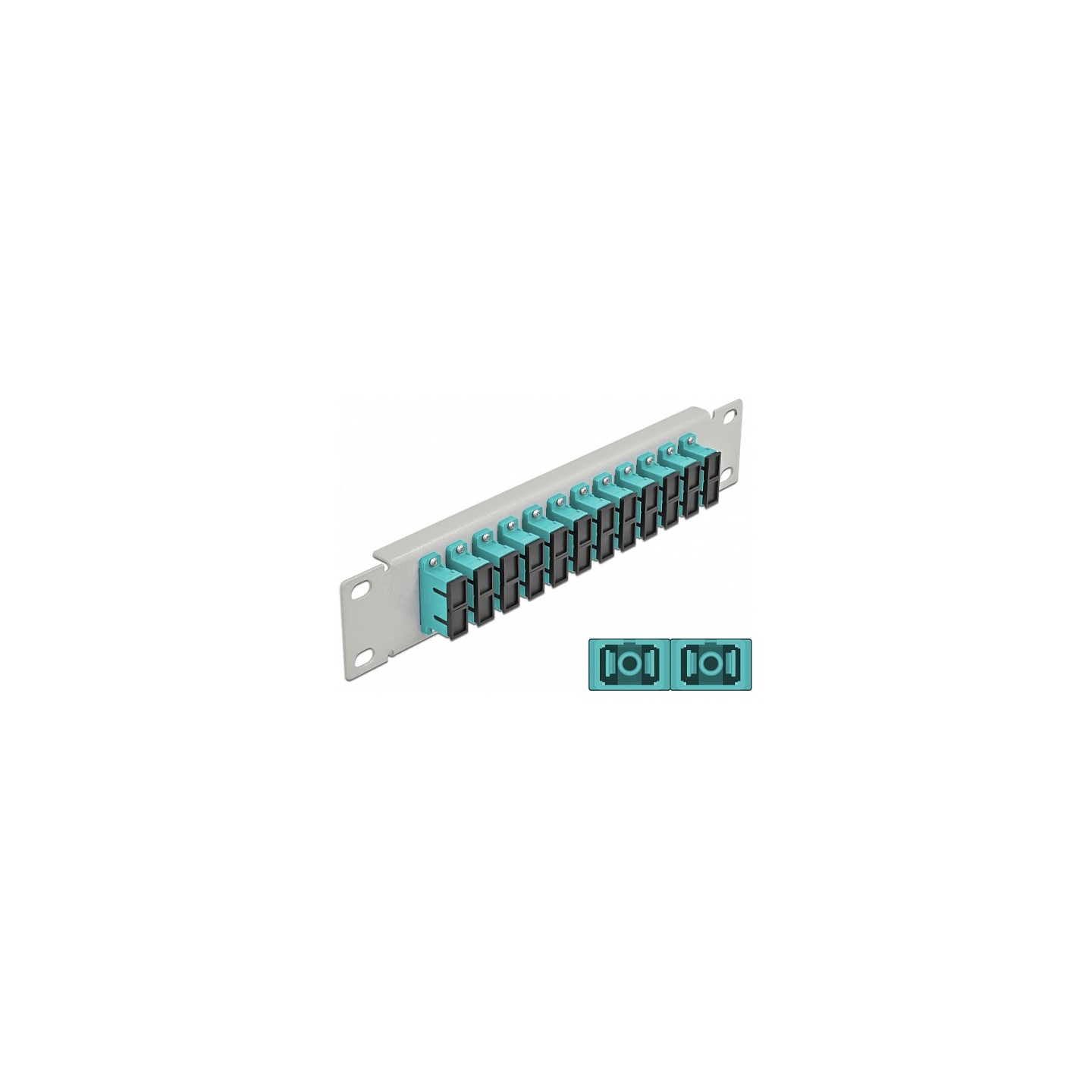 Delock 10? LWL Patchpanel 12 Port SC Duplex aqua 1 HE grau — Buy in Cyprus with Fast Delivery