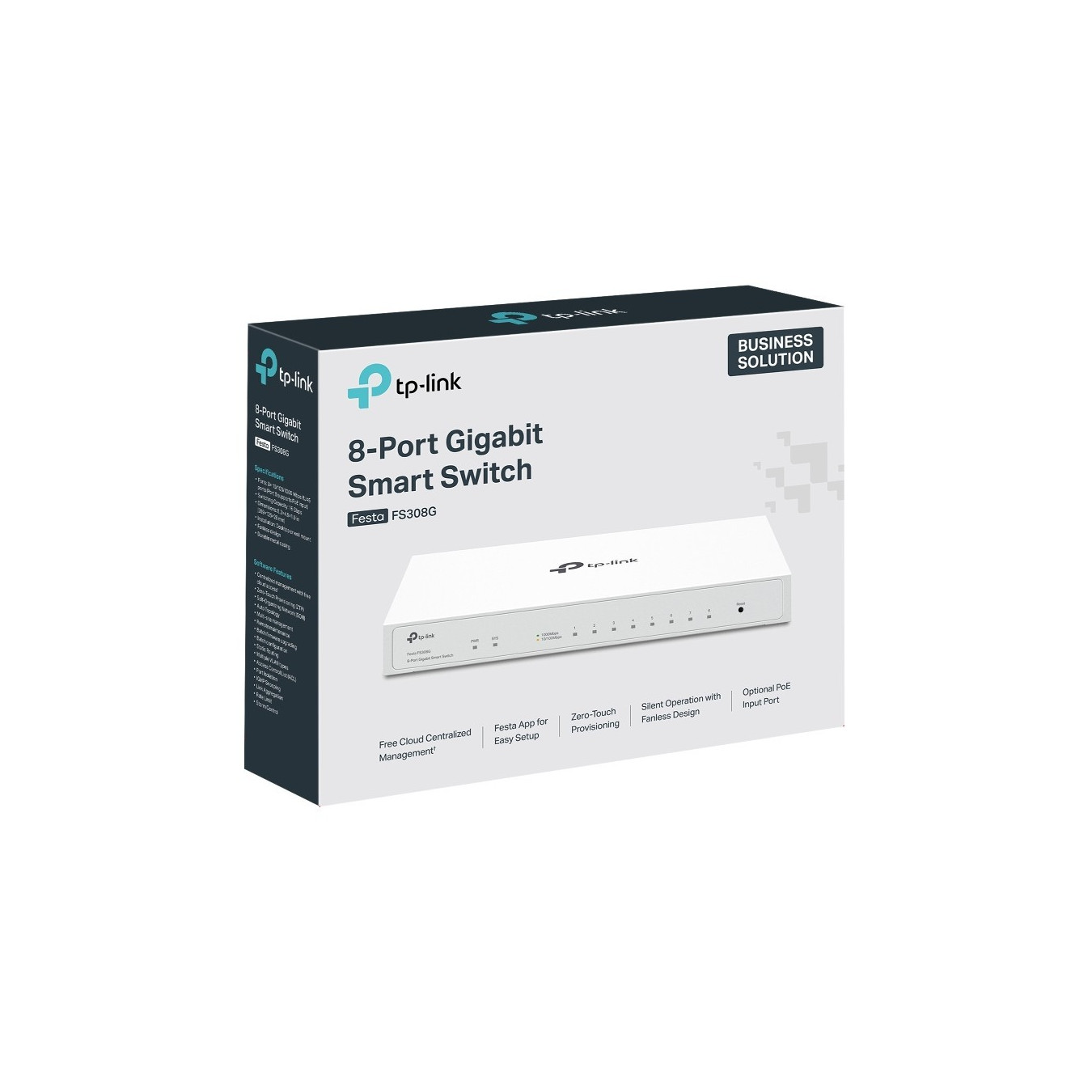 TP-Link Festa FS308G - 8-Port Gigabit L2 Managed Switch, PoE, White — Buy in Cyprus with Fast Delivery