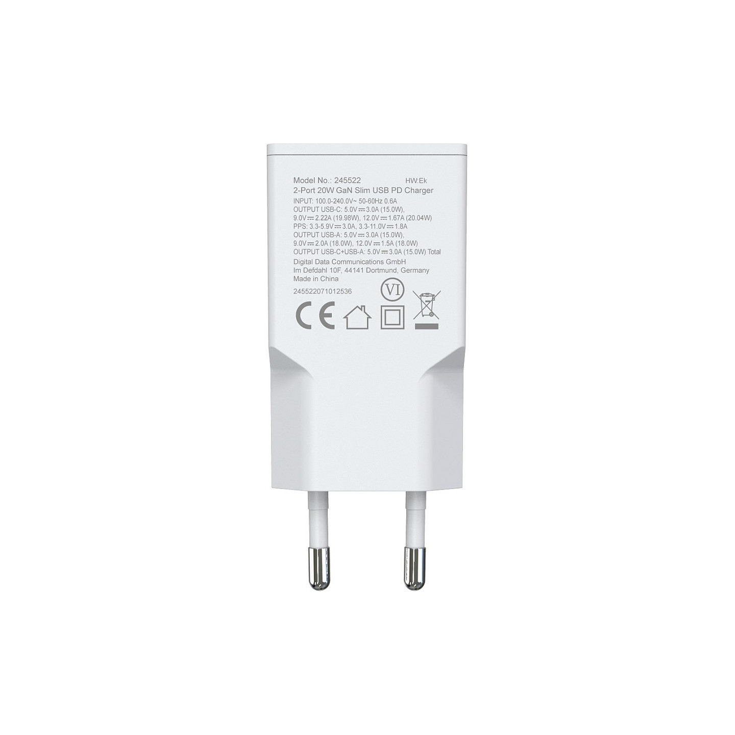 Equip Ladegerät 2Port USB-C PD3.0 USB-A GaN Slim 20W weiß — Buy in Cyprus with Fast Delivery