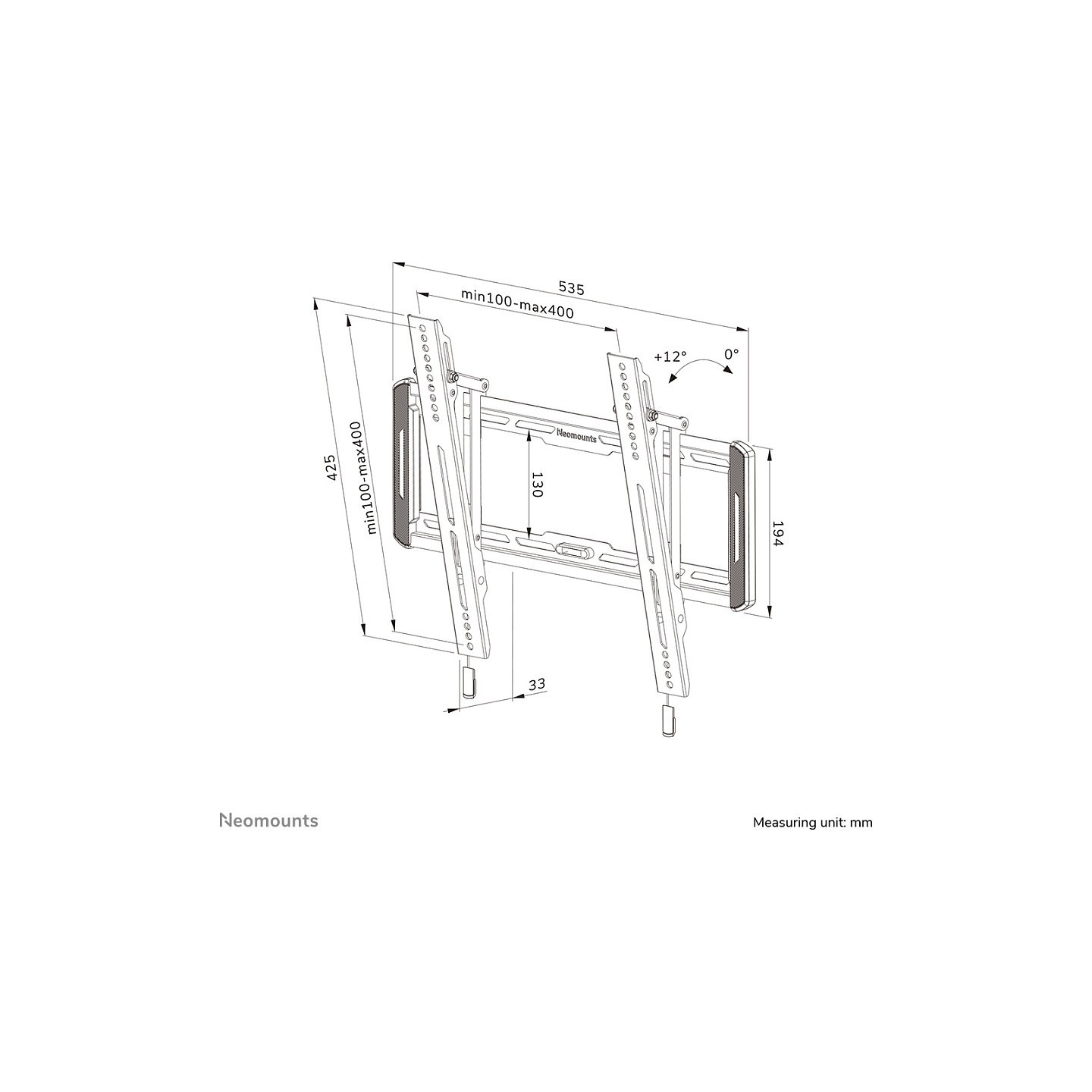 Neomounts WL35-550BL14 neigbare Wandhalterung für 32-65' Bildschirme - Schwarz — Buy in Cyprus with Fast Delivery