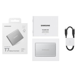 2TB Samsung Portable T7 Resurrected USB-C 3.1 (10Gb ?s) Silber externe Festplatte SSD — Buy in Cyprus with Fast Delivery