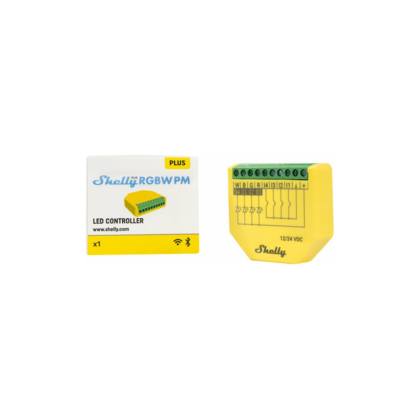 Shelly Relais 'Plus RGBW PM' WLAN Bluetooth LED Lichtcontroller Unterputz — Buy in Cyprus with Fast Delivery