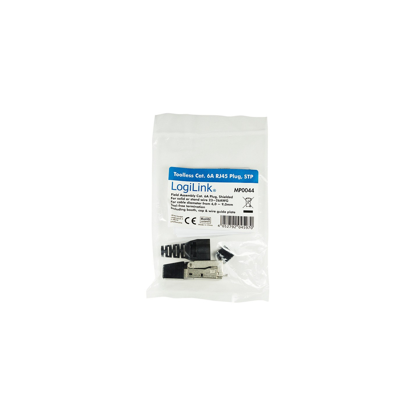 Feldkonfektionierbarer RJ45 Steckverbinder Cat.6A 10GE. geschirmt. EconLine LogiLink — Buy in Cyprus with Fast Delivery