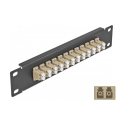 Delock 10? LWL Patchpanel 12 Port LC Duplex beige 1 HE schwarz — Buy in Cyprus with Fast Delivery