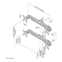 Tischhalterung für vier Flachbildschirme bis 30' (76 cm) 8KG FPMA-D700D4 Neomounts — Buy in Cyprus with Fast Delivery