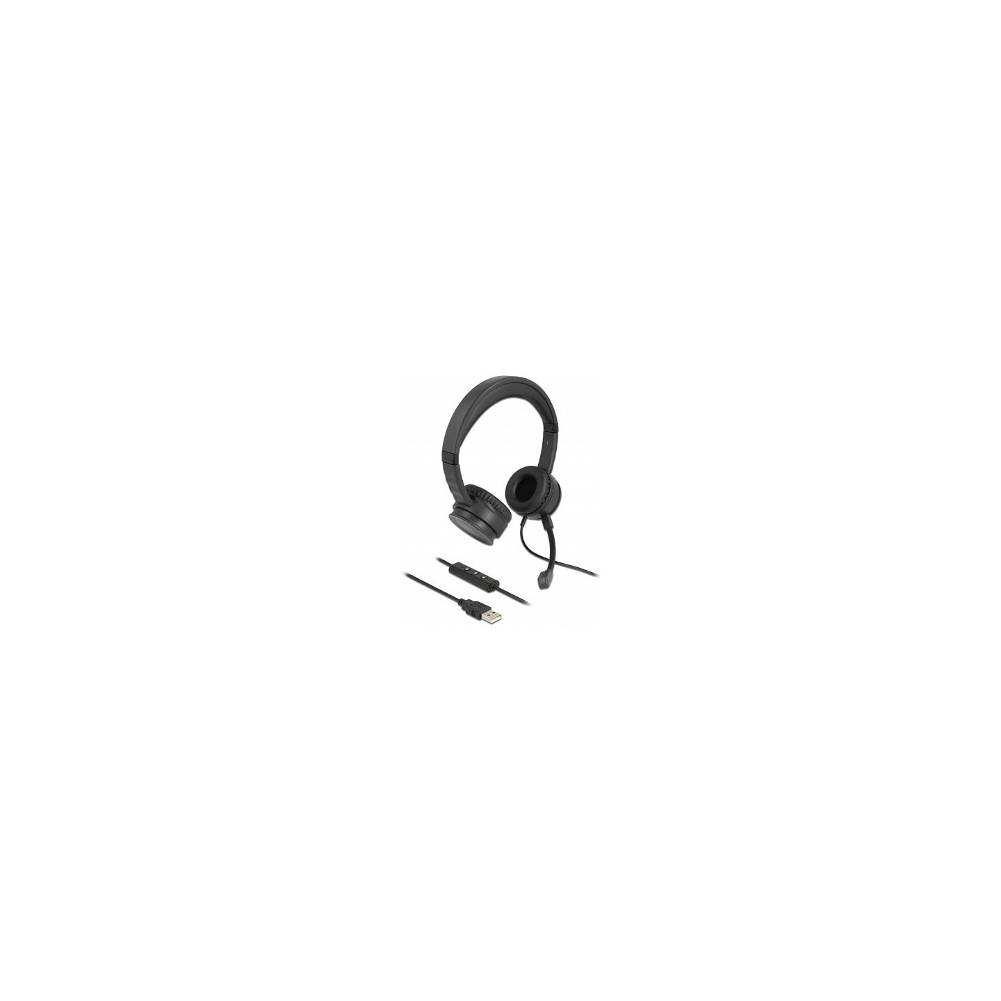 Delock USB Stereo Headset mit Kabelfernbedienung und Quick-Mute Taste für PC und Notebook — Buy in Cyprus with Fast Delivery
