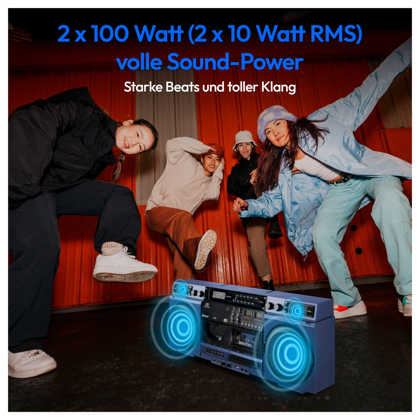 Medion LIFE® P66538 Retro-Boombox blau — Buy in Cyprus with Fast Delivery