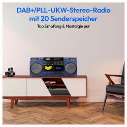 Medion LIFE® P66538 Retro-Boombox blau — Buy in Cyprus with Fast Delivery